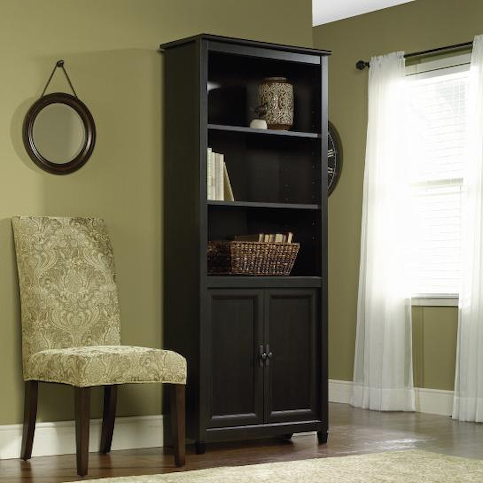 Sauder Edge Water 409046 Library Bookcase With 2 Doors Westrich Furniture & Appliances